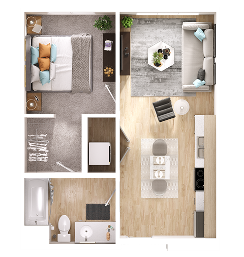 One bedroom floor plan 